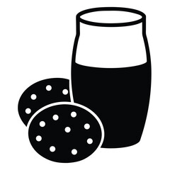 cookies   milk for santa vector icon