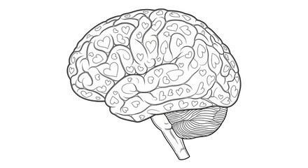 Isolated brain with heart patterns