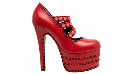 Isolated Red Platform Shoe