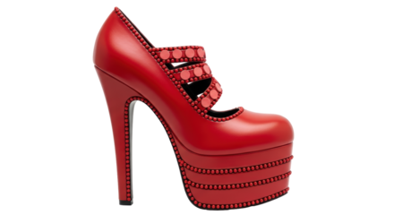 Isolated Red Platform Shoe