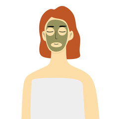 Woman with Facial Mask Spa Treatment