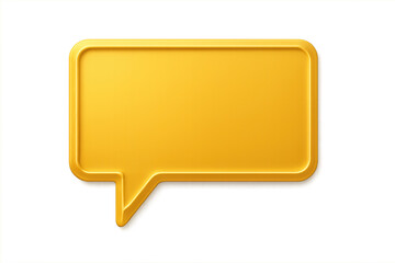 Golden speech bubble with transparent background suggesting communication and dialogue
