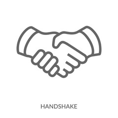 Handshake Icon Line Style. Design Vector Illustration