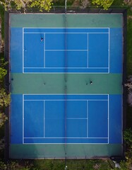High-angle view of a tennis court (1)
