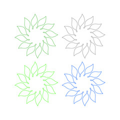 NATURAL PRODUCT LEAVES IN CIRCLE SIGN SYMBOL LOGO
