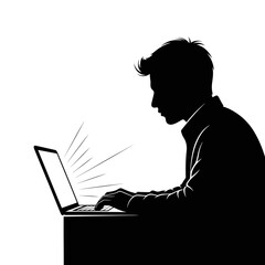 man working on laptop computer
