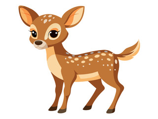 Cartoon deer, a cute fawn with white spots