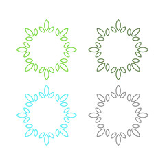 NATURAL PRODUCT LEAVES IN CIRCLE SIGN SYMBOL LOGO
