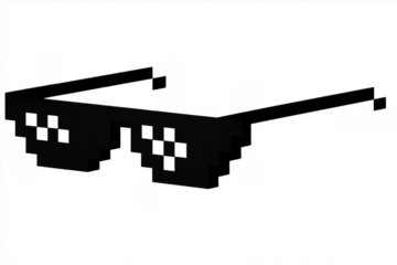 Pixelated Thug Life Sunglasses on Transparent Background