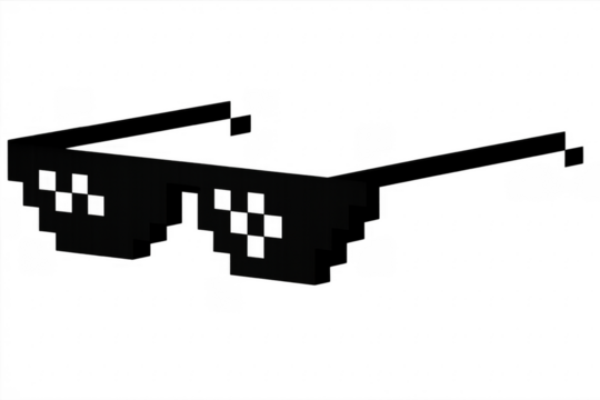 Pixelated Thug Life Sunglasses on Transparent Background - Powered by Adobe