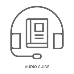 Audio Guide Icon Line Style. Design Vector Illustration