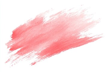 Textured swath of light red watercolor paint on white. Abstract background with soft edges and visual depth from varying color intensity
