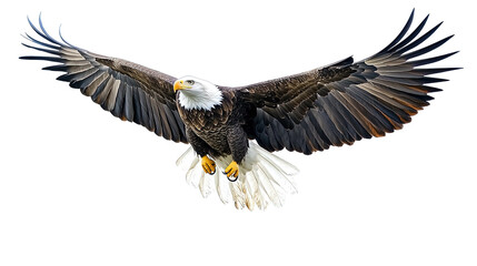 Naklejka premium American bald eagle flying isolated on transparent background