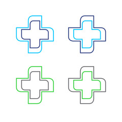 PHARMACY MEDICAL CROSS SIGN SYMBOL LOGO VECTOR