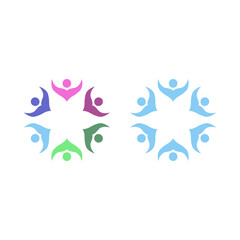 PEOPLE TEAM COLORFUL SIGN SYMBOL LOGO VECTOR

