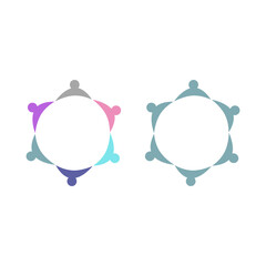 PEOPLE TEAM COLORFUL SIGN SYMBOL LOGO VECTOR
