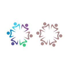 PEOPLE TEAM COLORFUL SIGN SYMBOL LOGO VECTOR
