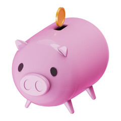 豚の貯金箱、コイン、金貨