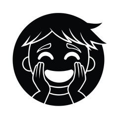 Embarrassed Face Emoji Icon Illustration