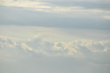 Beautiful storm clouds on a summer night with pinks and blues.