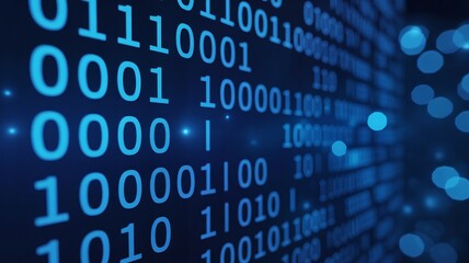 Dynamic binary code background illustrating data science and digital technology