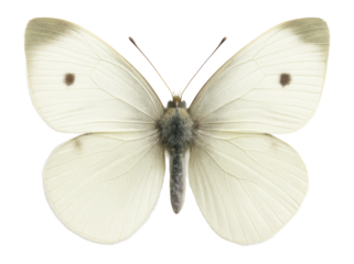 Cabbage white butterfly with small white wings
