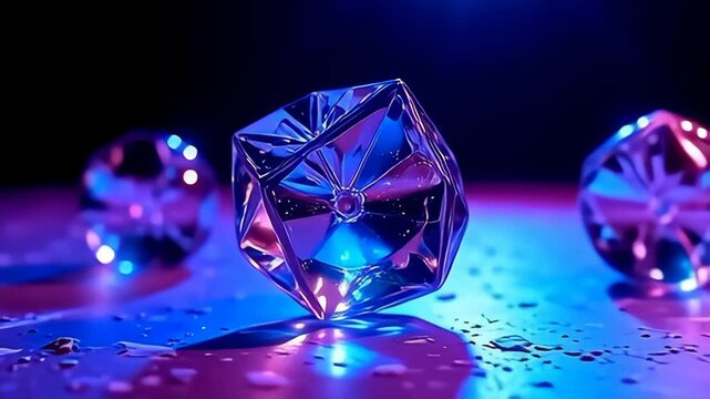An charm spectacle develop equally ampere glass-like speck splay nether glow spicy limelight graciously morph into diverse polygonal forms, apiece aspect fulgid with colors of purple and