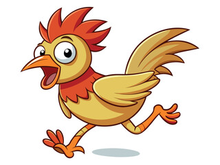 Cartoon chicken running in a funny style