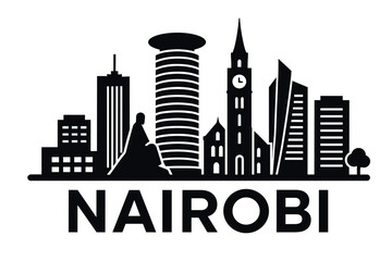 Obraz premium City skyline with iconic buildings and landmarks in Nairobi
