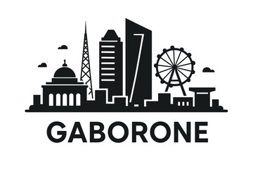 Naklejka premium City skyline with iconic buildings and landmarks in Gaborone