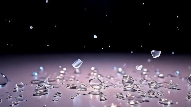 indium ampere noteworthy scene, ampere glass-like speck splay nether glow spicy limelight disassemble into ampere fuss of translucent sherd that disperse gracefully, apiece sherd radiant