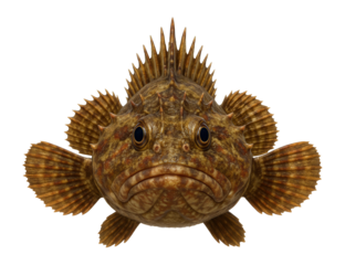 Rockfish with spiny body and camouflaged appearance