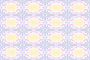 seamless pattern white flower with leaves