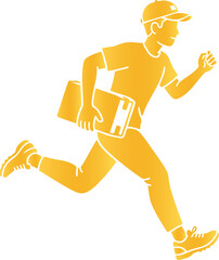 Parcel Delivery Golden Silhouette Vector