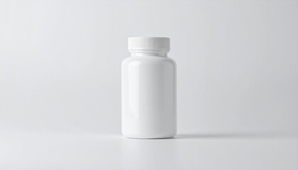 A simple, clean, white plastic bottle is displayed against a neutral backdrop.