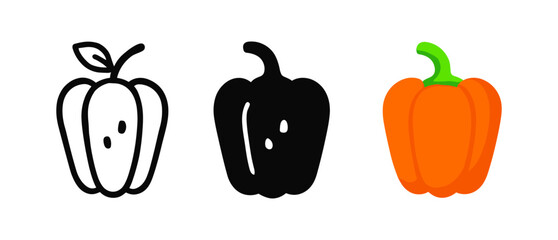 Colorful pepper trio with iconic silhouettes and bold design