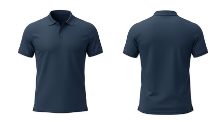 3D mockup of a midnight blue color polo tshirt