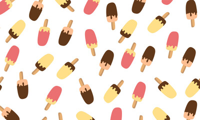 Ice cream seamless pattern. Perfect for wrapping paper, packaging, wallpaper, textiles, and fabric prints.