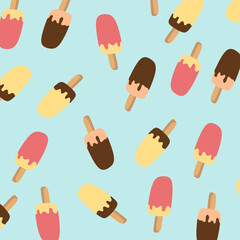 Ice cream seamless pattern. Perfect for wrapping paper, packaging, wallpaper, textiles, and fabric prints.