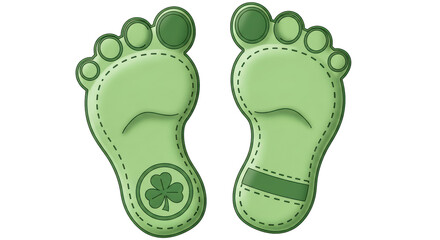 Isolated St. Patrick's Day Footprints