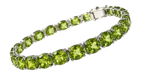 Peridot bracelet with a green tint