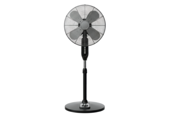 Isolated Metal Stand Fan with Black Pole and Base for Cooling Air in the Summer Heat