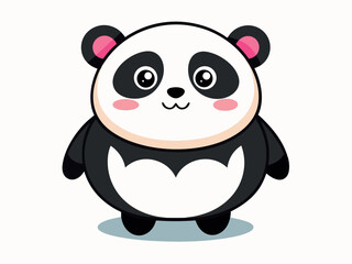 Cute cartoon panda bear with a happy expression