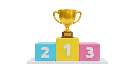 Isolated Podium with Trophy