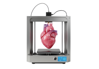 Isolated 3D printing of a human heart model, anatomical health care, medical innovation