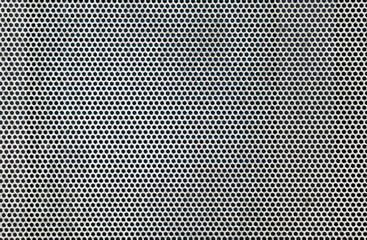 Close-up of a modern honeycombed stainless steel mesh grille, texture pattern background stock...