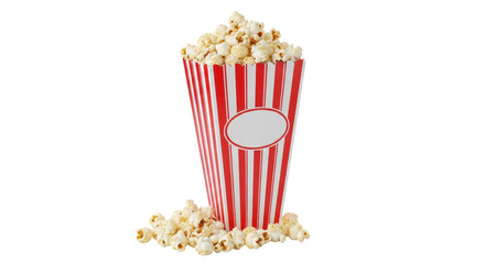 Isolated Popcorn in a Striped Container