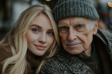 Young woman in her twenties having a relatinoship with and older gentleman 
