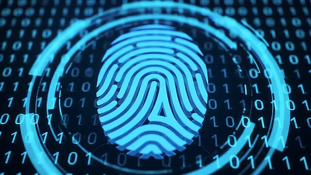 Blue Fingerprint Digital Security Authentication