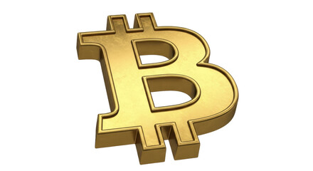 Isolated Golden Bitcoin Symbol